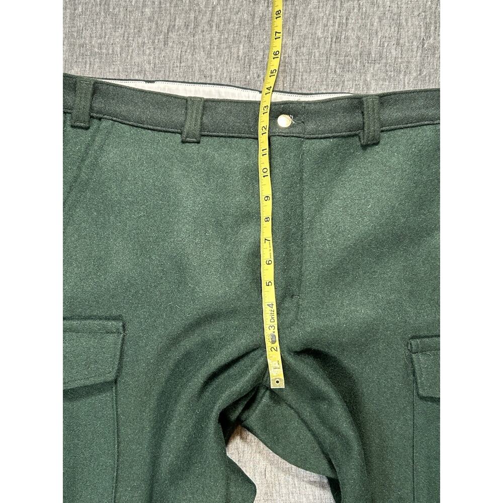 Vintage Codet Cargo Pants Mens 38x33 Green Wool Hunting Utility Heavyweight - Picture 9 of 16